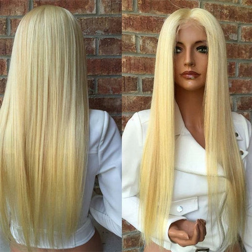 150 Density Brazilian Honey Blonde Human Hair Lace Front Wigs Color