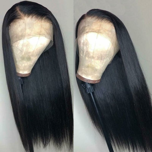 Brazilian Black Long Silky Straight Full Wigs Human Hair Heat