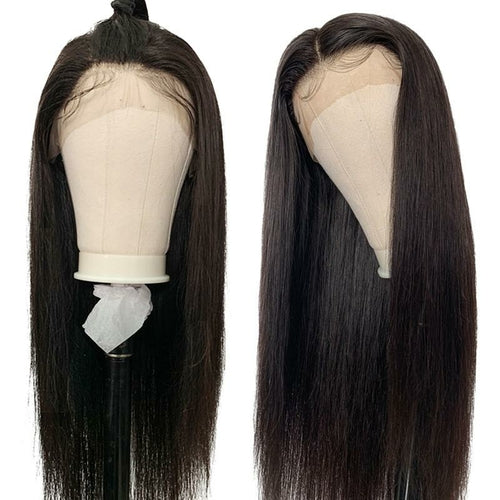 Brazilian Black Long Silky Straight Full Wigs Human Hair Heat