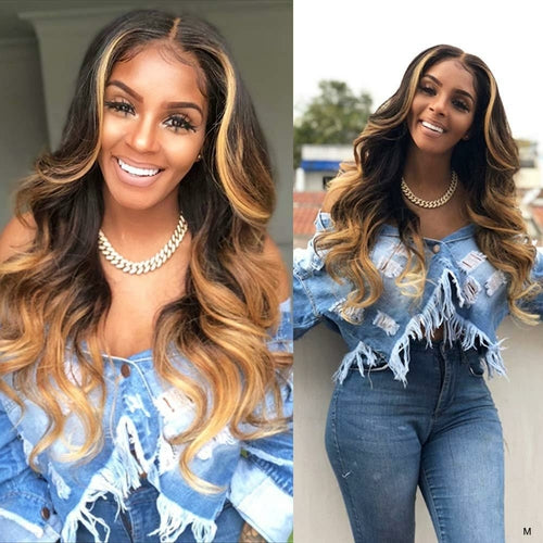 Ombre Blonde 13x4 Lace Front Human Hair Wigs 130% 150% Density Lace