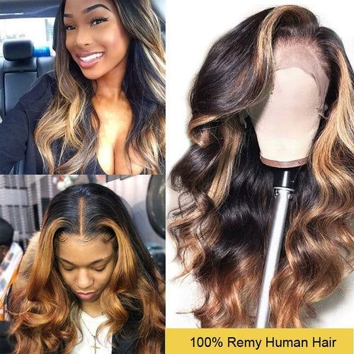 Ombre Blonde 13x4 Lace Front Human Hair Wigs 130% 150% Density Lace